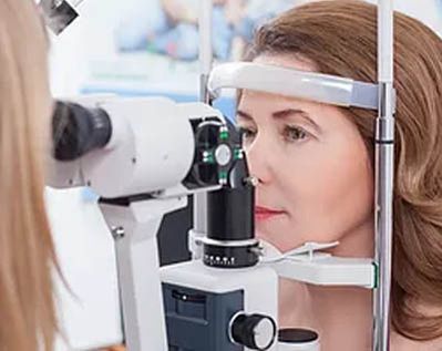 woman having an eye test